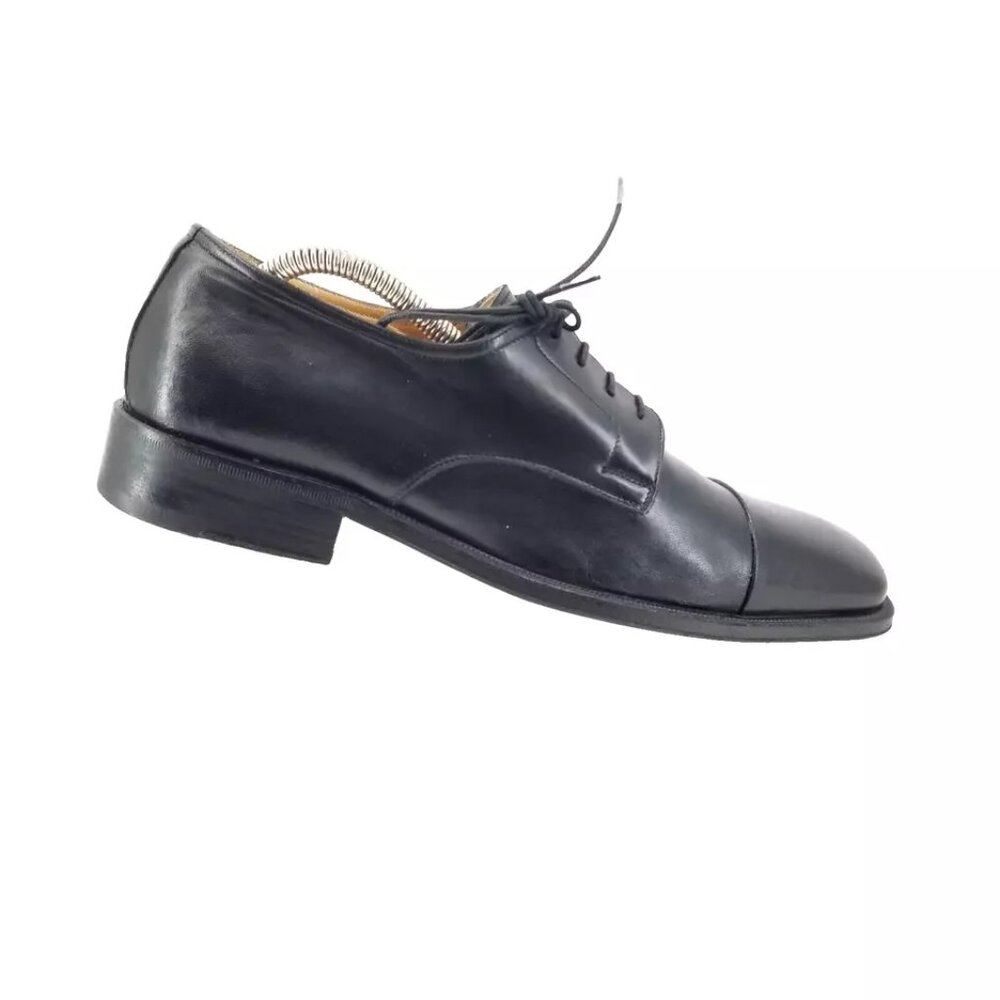 BrunoMagli Branson Mens Black Leather Oxford Dress Cap toe Italy Shoe Sz 10M